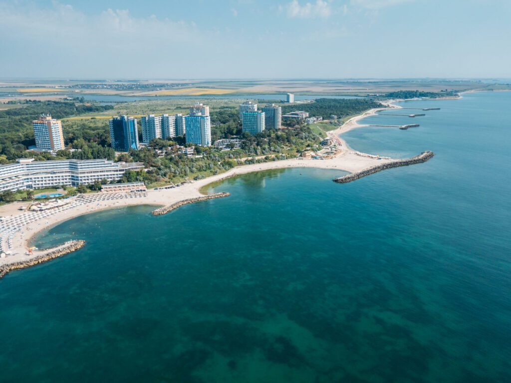 Vue aérienne de la plage de Neptun