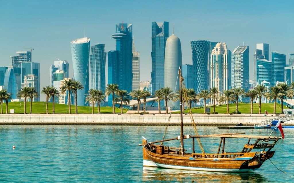 Traditional arabic dhows in Doha, Qatar