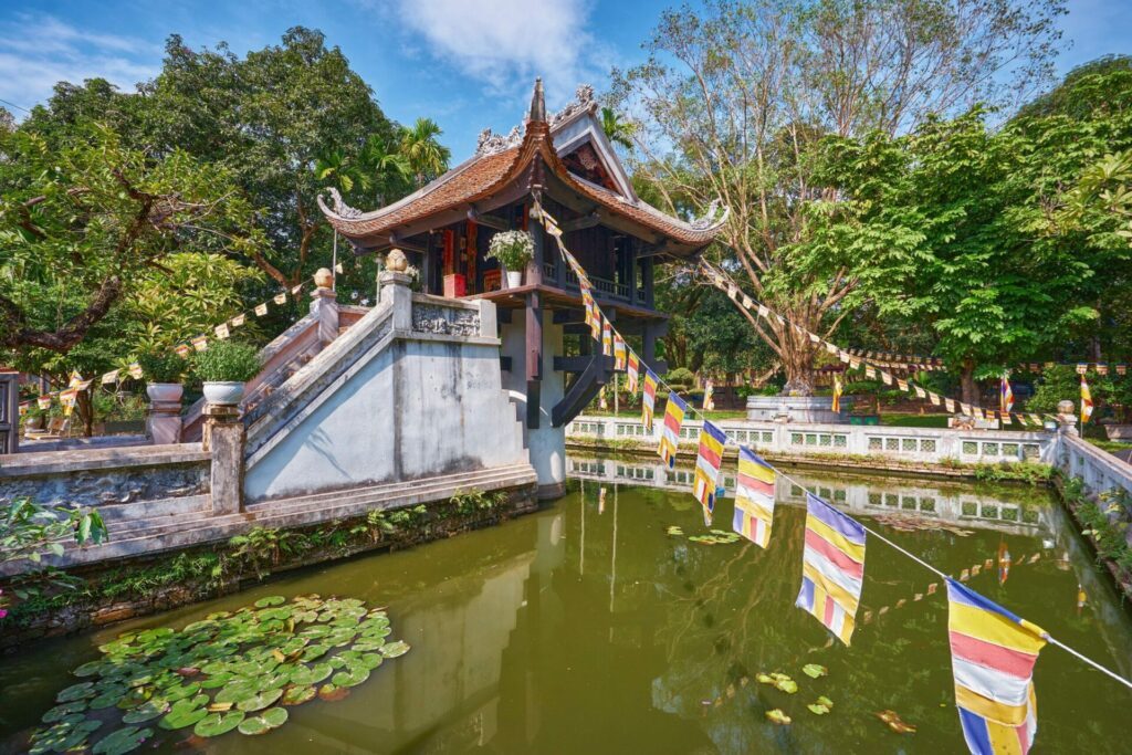 The One Pillar Pagoda in Hanoi known as Chua Mot Cot