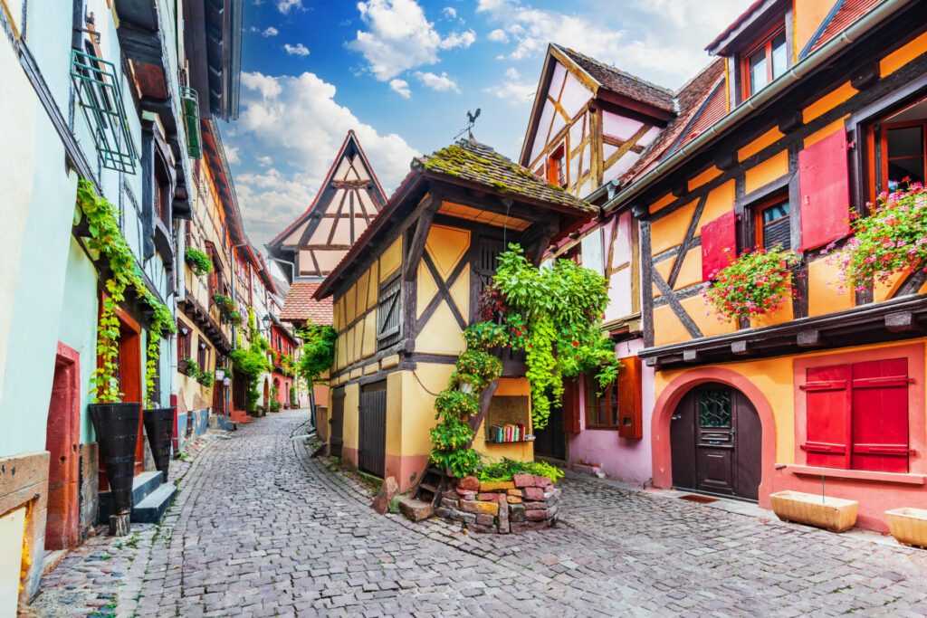 Eguisheim, France. most beautiful villages of Alsace.