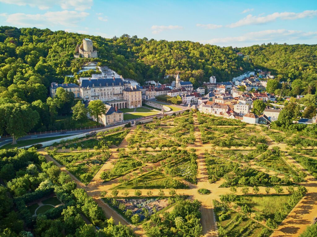 aerial view of La Roche-Guyon, one of the most beautiful villages in France