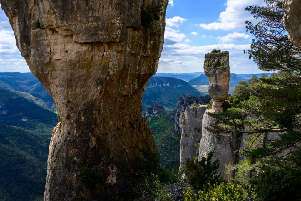 Piton rocheux typiques des Gorges de la Jonte