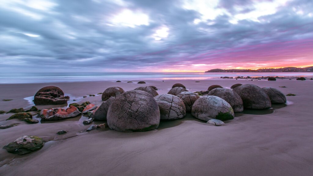 Moeraki Boulders - paysage Nouvelle Zélande