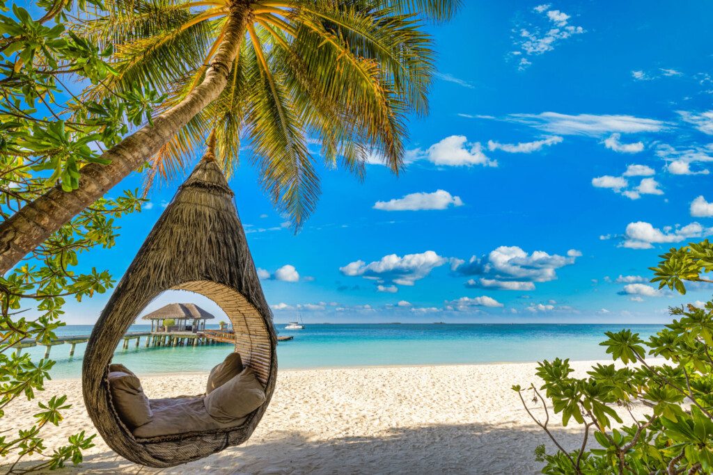 Plage de cocotiers à l’île Maurice