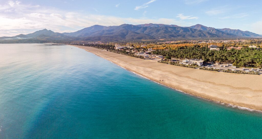 Panorama de la plage des pins à Argelès