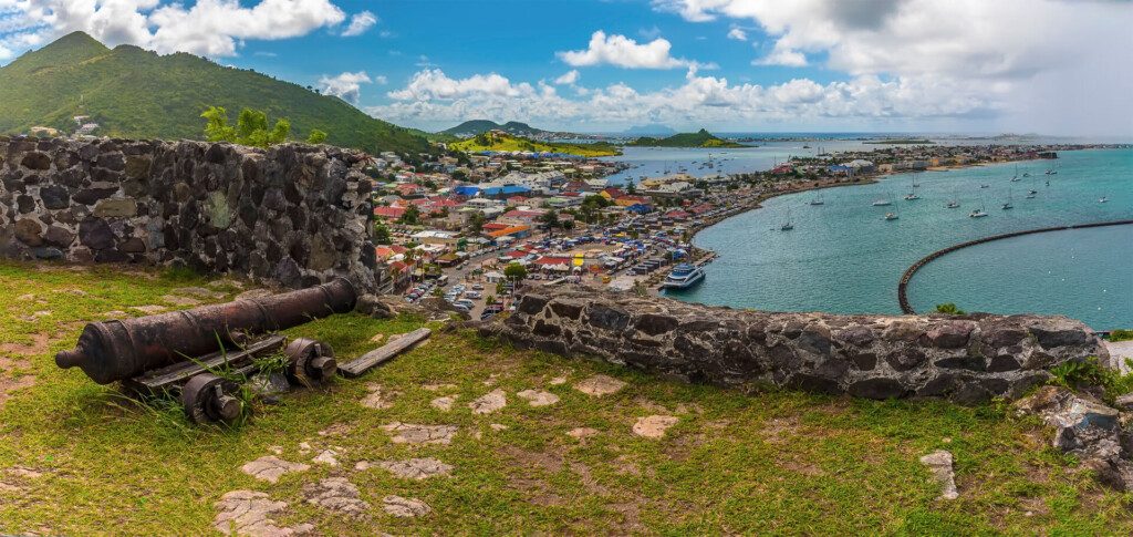 Vue sur Marigot depuis Fort Louis (Saint Martin)