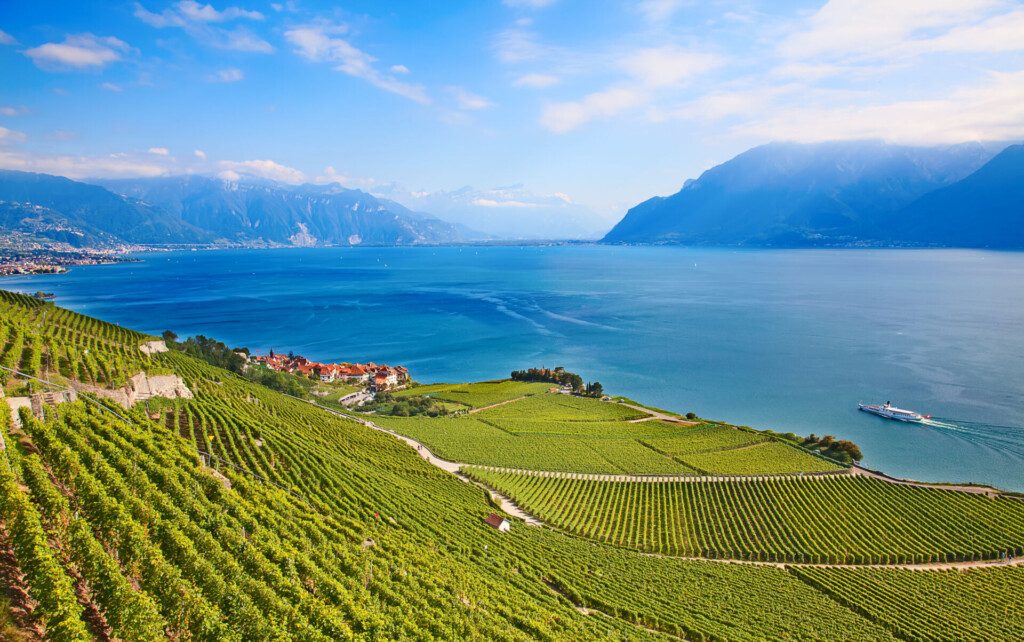 La région de Lavaux et ses vignes dans les environs de Genève