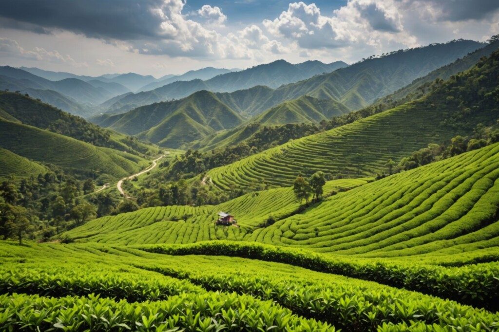 Plantations de thé dans les Cameron Highlands, Malaisie