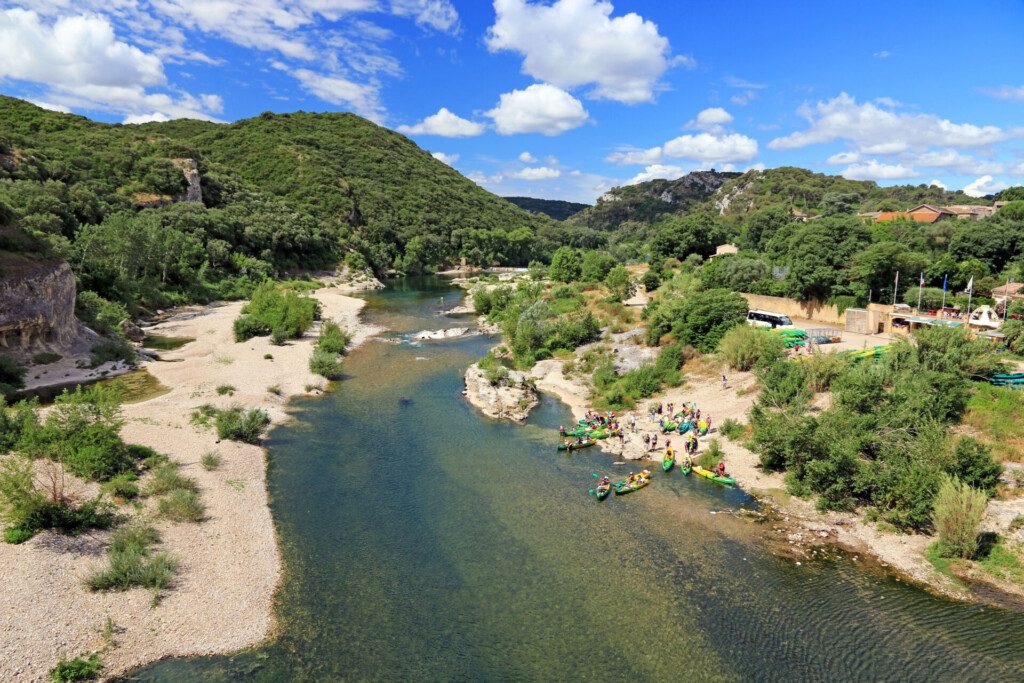 La rivière le Gardon à Collias vers Uzès