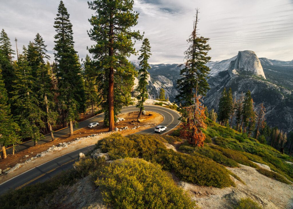 Yosemite beau point de vue depuis la route