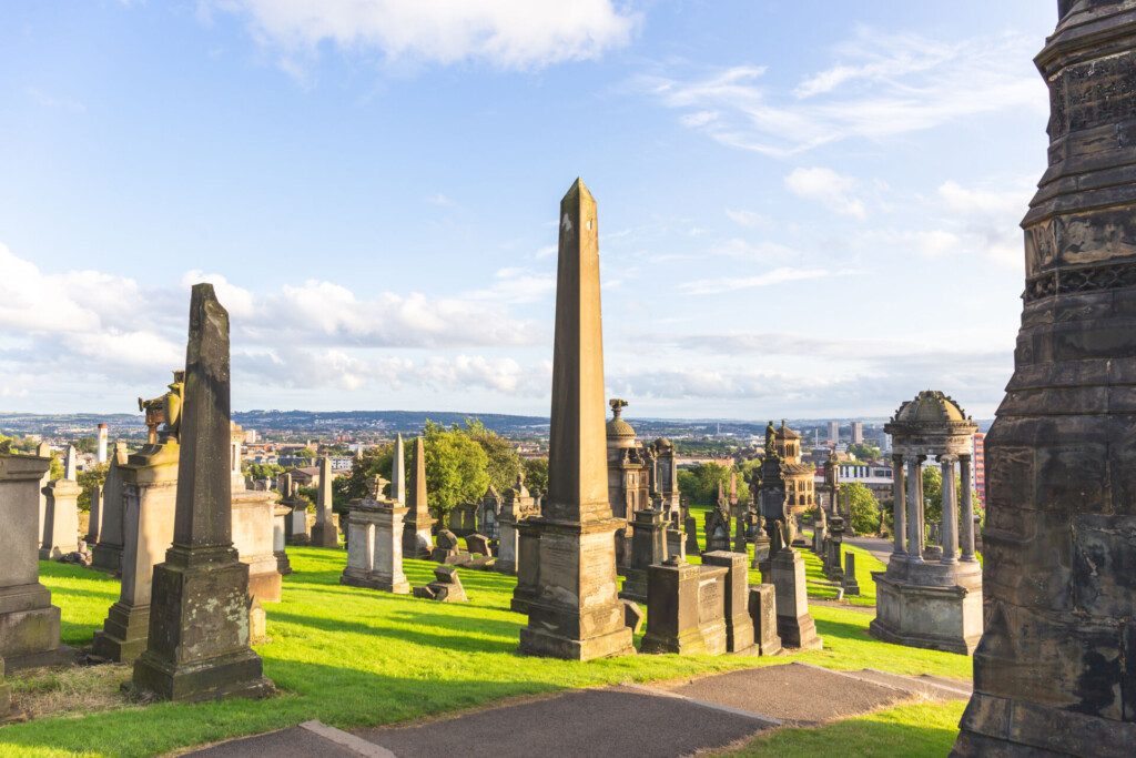 Le cimetière Necropolis et sa vue sur Glasgow